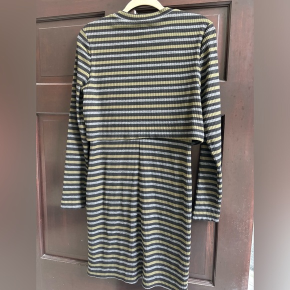 Nicole Miller atelier striped one piece dress with top overlay stunning! - Picture 3 of 3